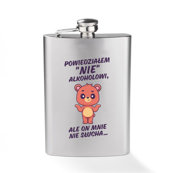 Piersiówka "On mnie nie słucha" (240ml) Piersiówka "On mnie nie słucha" (240ml)