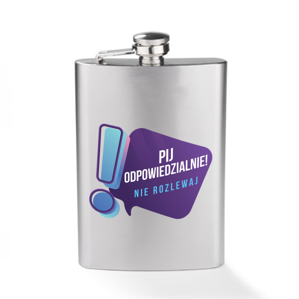 Piersiówka "Pij odpowiedzialnie" (240ml) Piersiówka "Pij odpowiedzialnie" (240ml)