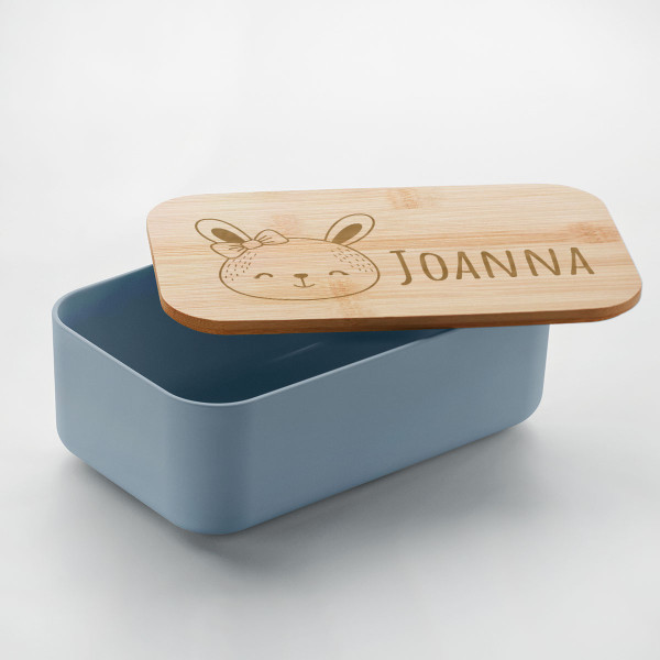 Pudełko na lunch "BEIBABOX – króliczek" z wybranym imieniem