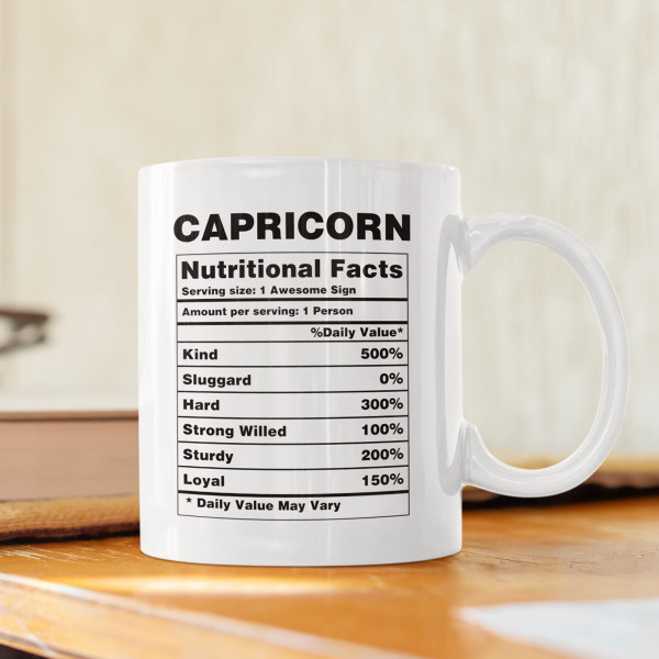 Kubek "Capricorn Nutrition Facts"