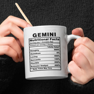 Kubek "Gemini Nutrition Facts"