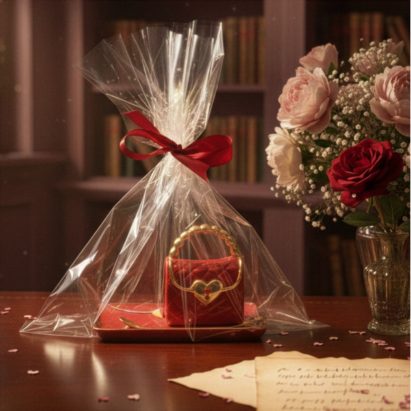 Kubek "Torebka" ze spodkiem i łyżeczką w kształcie serca