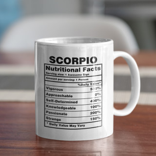 Kubek "Scorpio Nutrition Facts"