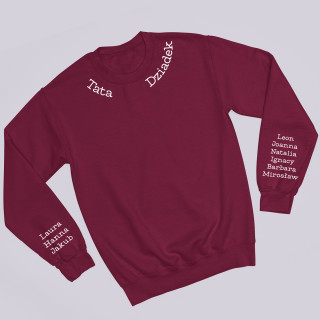 Sweter "Tata - Dziadek" z imionami dzieci na rękawach (bez kaptura)