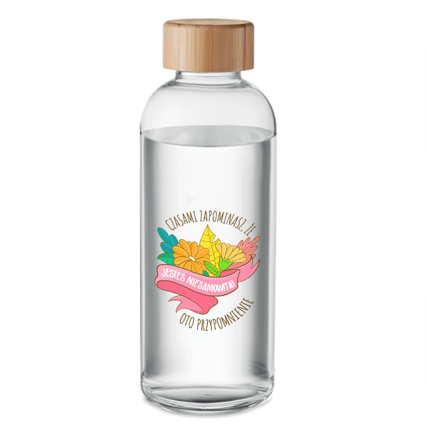 Szklana butelka na wodę "Jesteś niesamowita" (650ml)