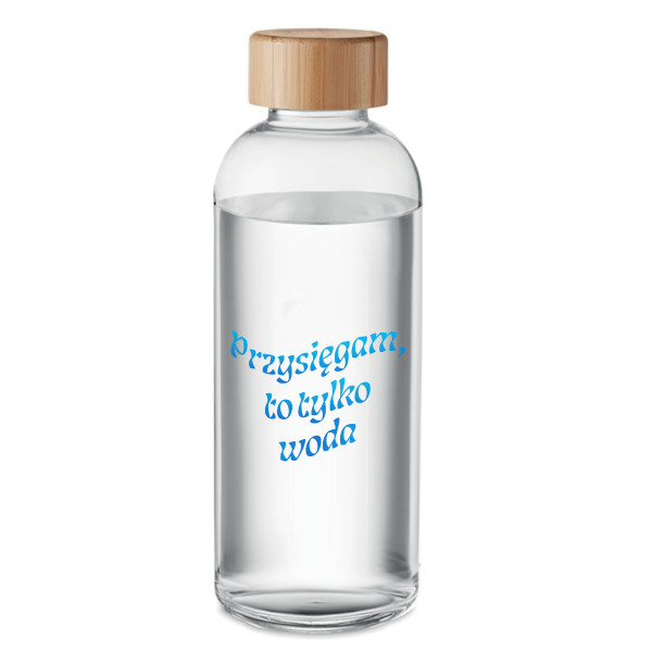 Szklana butelka na wodę "Przysięgam, to tylko woda" (650ml)