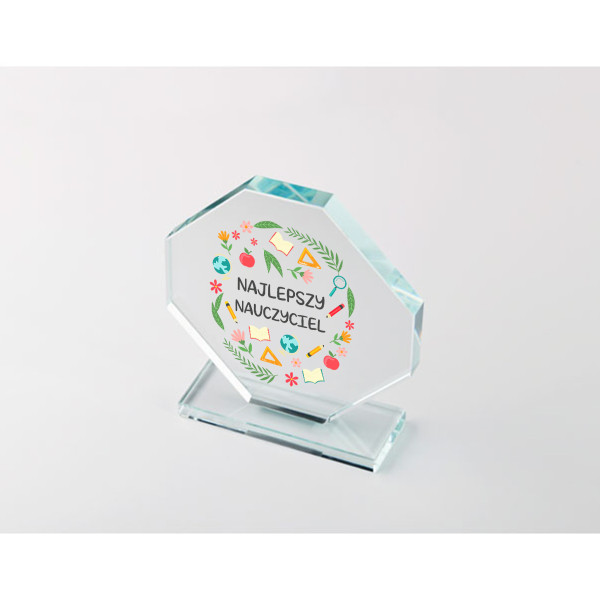 Szklane trofeum w pudełku prezentowym "Najlepszy nauczyciel" Szklane trofeum w pudełku prezentowym "Najlepszy nauczyciel"