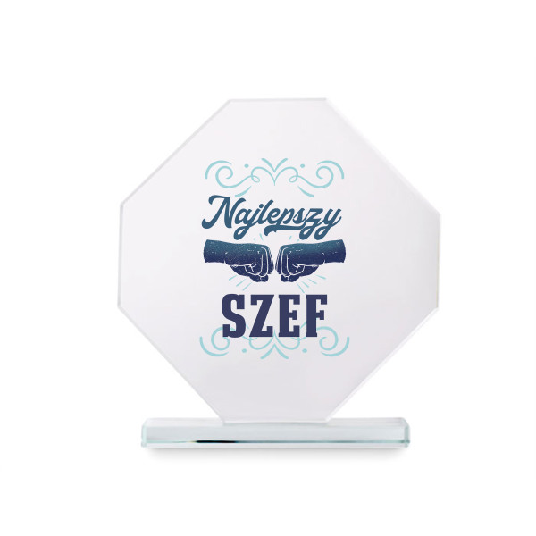 Szklane trofeum w pudełku prezentowym "Najlepszy szef" Szklane trofeum w pudełku prezentowym "Najlepszy szef"