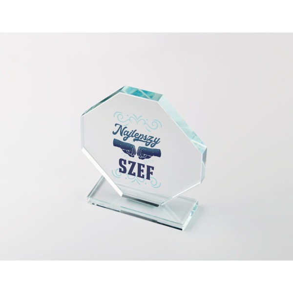 Szklane trofeum w pudełku prezentowym "Najlepszy szef" Szklane trofeum w pudełku prezentowym "Najlepszy szef"