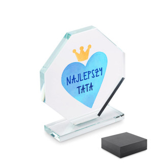 Szklane trofeum w pudełku prezentowym "Najlepszy tata"