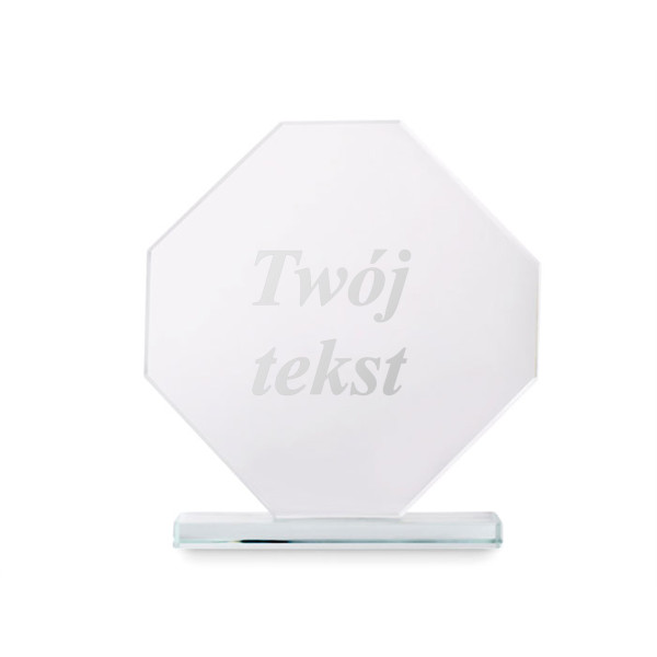 Szklane trofeum w pudełku prezentowym "RUMBO" z wybranym przez Ciebie tekstem Szklane trofeum w pudełku prezentowym "RUMBO" z wybranym przez Ciebie tekstem