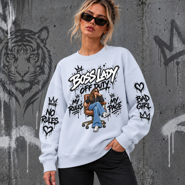 Unisexowa bluza w pastelowych kolorach "Szefowa po pracy"