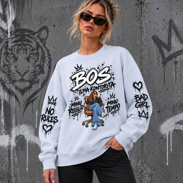 Unisexowa bluza w pastelowych kolorach "Szefowa po pracy"