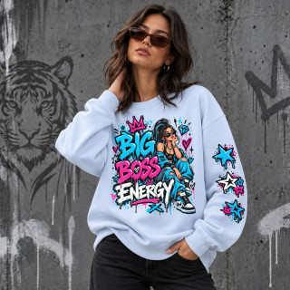 Unisexowa bluza w pastelowych kolorach "Big Boss Energy" Unisexowa bluza w pastelowych kolorach "Big Boss Energy"