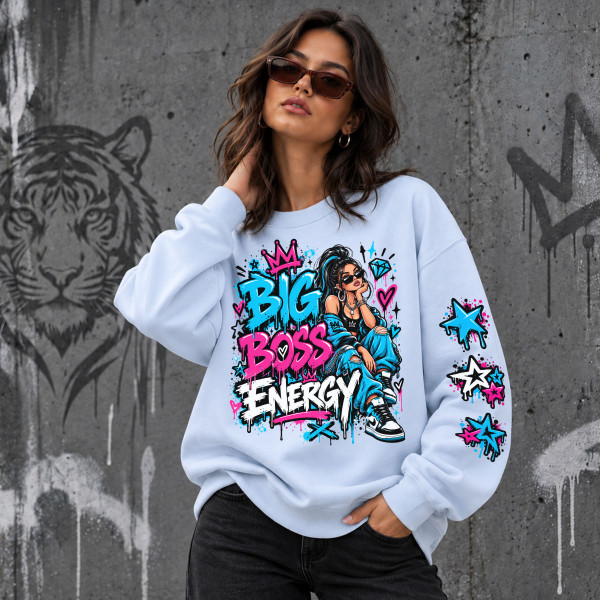 Unisexowa bluza w pastelowych kolorach "Big Boss Energy"