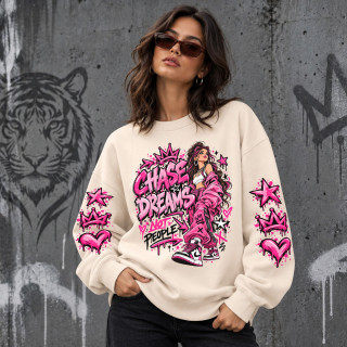 Unisexowa bluza w pastelowych kolorach "Chase dreams, not people"