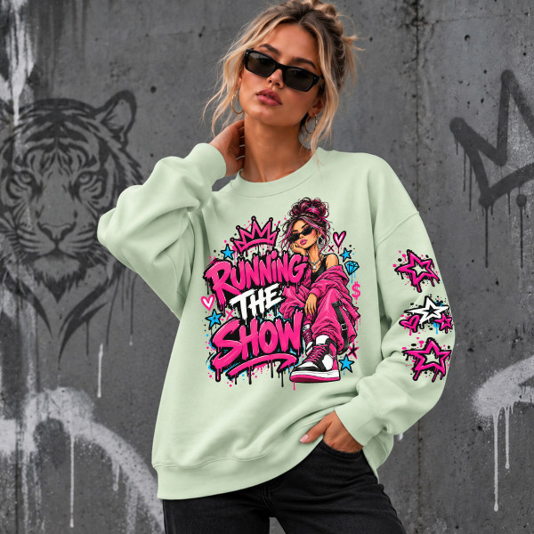 Unisexowa bluza w pastelowych kolorach "Running the Show"