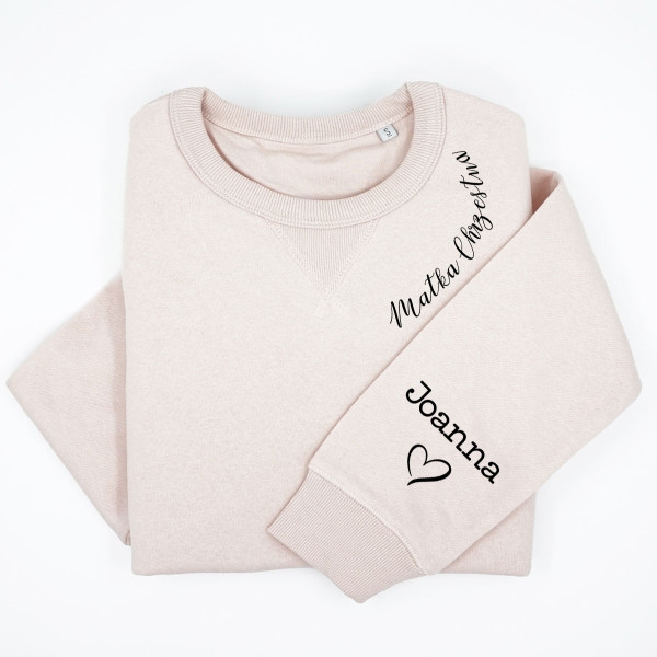 UNISEX pastelowa bluza "Sully" "Matka Chrzestna" z imionami dzieci na rękawie