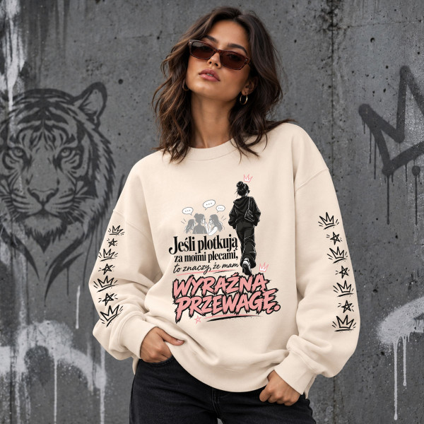 Unisexowa bluza w pastelowych kolorach "Mam wyraźną przewagę"