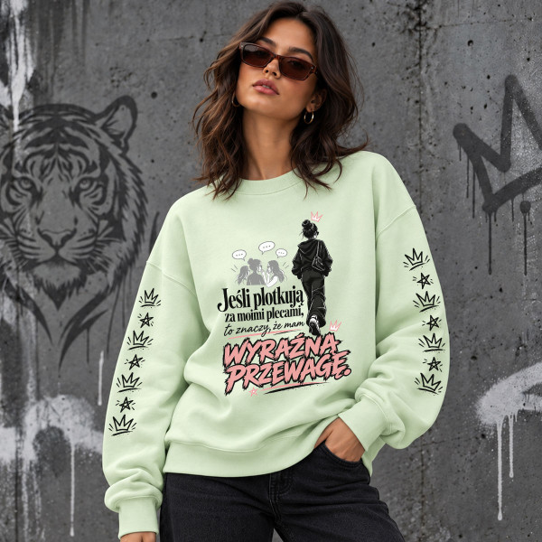 Unisexowa bluza w pastelowych kolorach "Mam wyraźną przewagę"