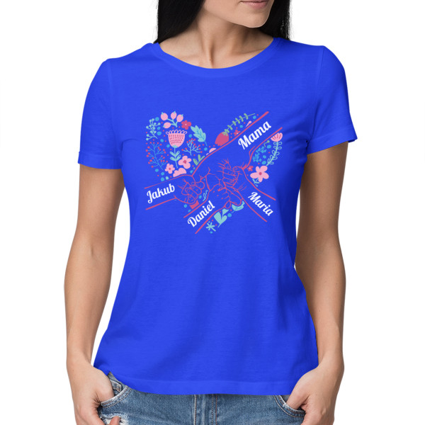 Damska koszulka "Serduszko mamusi" z wybranymi imionami dzieci