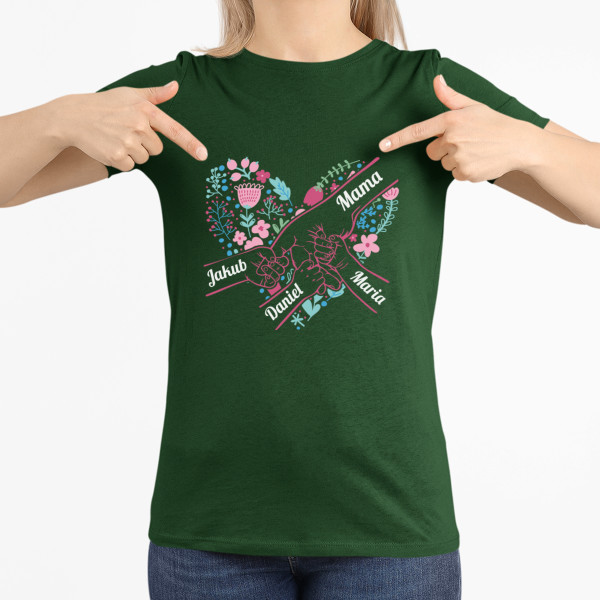 Damska koszulka "Serduszko mamusi" z wybranymi imionami dzieci