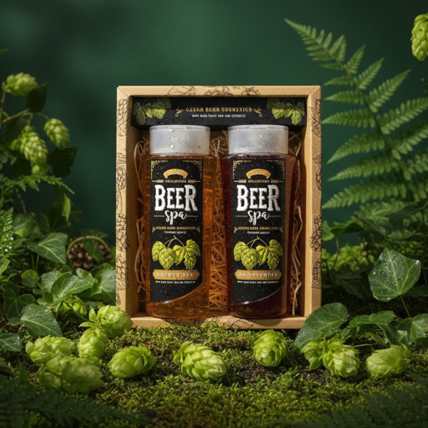 Zestaw kosmetyków "BEER SPA" - żel pod prysznic (250ml) i szampon (250ml)