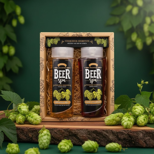 Zestaw kosmetyków "BEER SPA" - żel pod prysznic (250ml) i szampon (250ml)