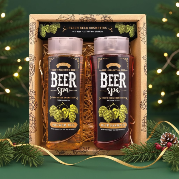 Zestaw kosmetyków "BEER SPA" - żel pod prysznic (250ml) i szampon (250ml)