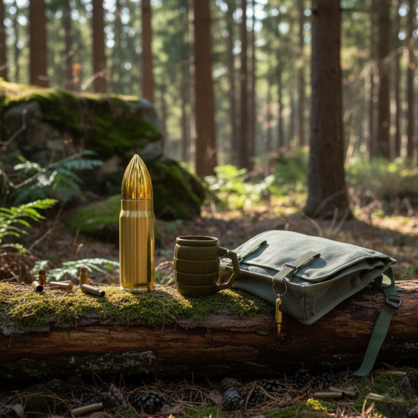 Zestaw upominkowy o tematyce wojskowej „Kula i granat”