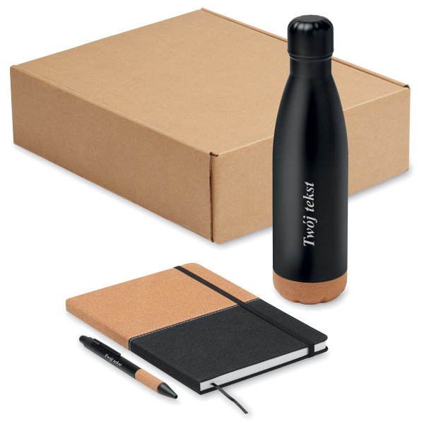 Zestaw upominkowy "ECO Black" z wybranym przez ciebie tekstem