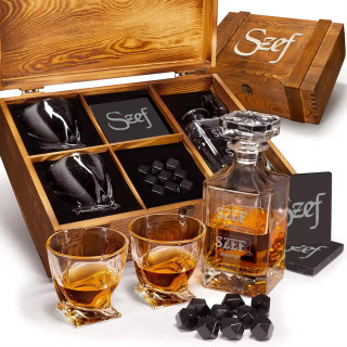 Zestaw whisky w drewnianej skrzynce "TORNADO - dla najlepszego szefa"